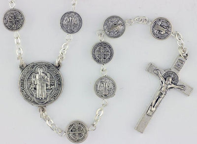 St Benedict Metal Bead Rosary - Marian Devotional Movement