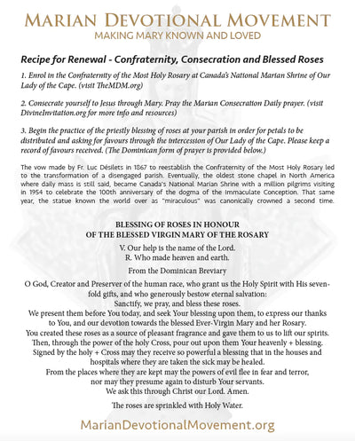 RECIPE FOR RENEWAL - Marian Devotional Movement